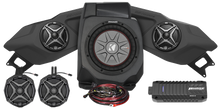 Load image into Gallery viewer, SSV Works 5-speaker plug-and-play kit for Ride Command systems, showing audio connection components and wiring.