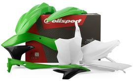 Polisport Plastics OE color plastic body kit for motorcycle, includes front and rear panels, durable and lightweight design.