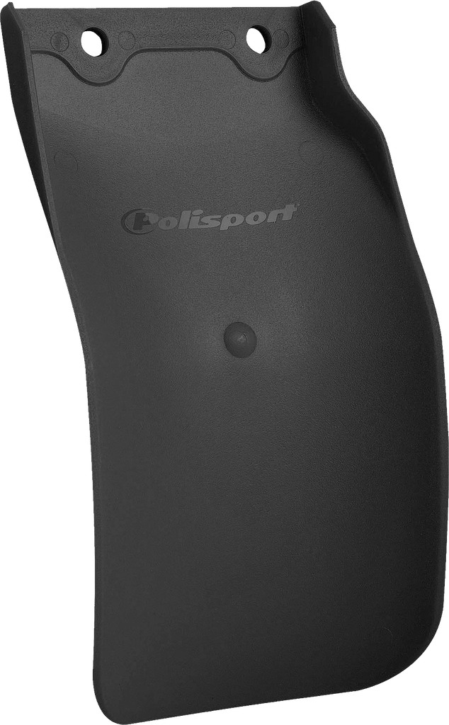 Polisport Plastics black rear shock flap with model number 64-890681, designed to protect motorcycle shocks from debris.