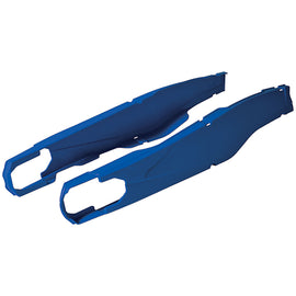 Polisport Plastics blue swingarm protector for Hus motorcycle, durable body protection with brand-specific design.