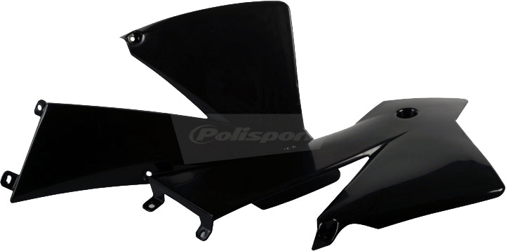 Polisport Plastics black radiator shroud for body protection, part number 64-4241, shown in the image.