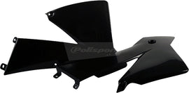 Polisport Plastics black radiator shroud for body protection, part number 64-4241, shown in the image.