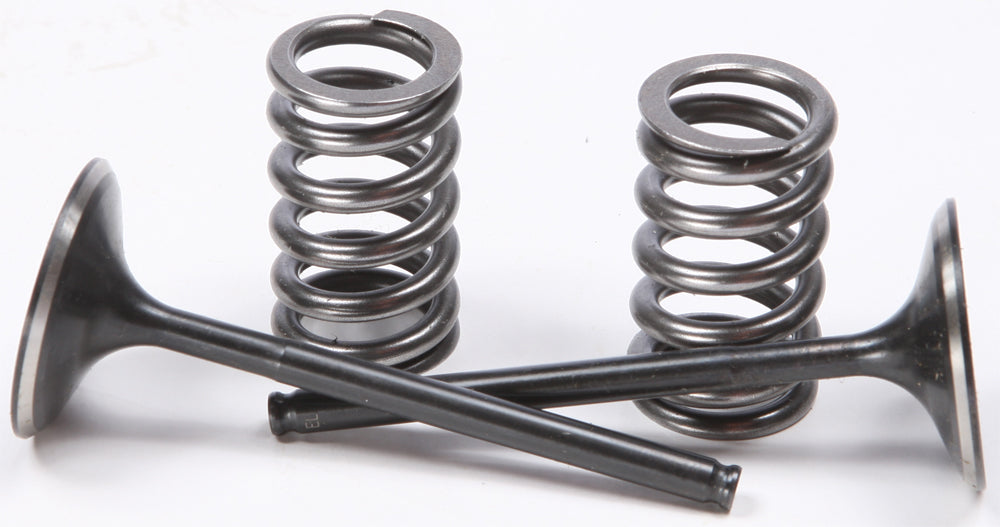 ProX Racing Parts Ti-Steel Intake Valve Conversion Set for engine, featuring shiny titanium and steel components.