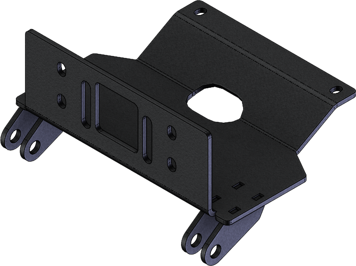 KFI Products UTV plow mount bracket for attaching a plow to utility task vehicle, shown in black metal with mounting holes.