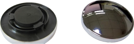 HardDrive chrome dummy gas cap for LH side, model 820-52444, featuring a sleek chrome finish and detailed design.
