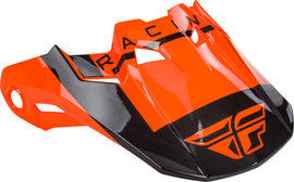 Fly Racing Formula Vector visor in neon orange and charcoal grey, XL-2X size, close-up of the brightly colored motorcycle helmet visor