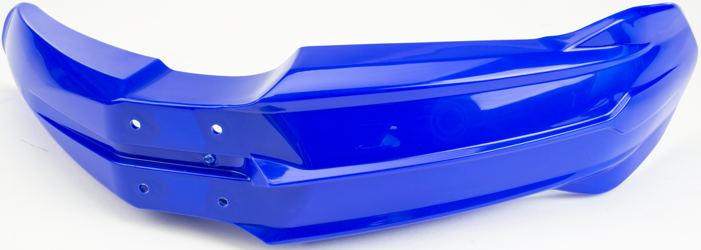 Polisport Plastics blue front fender for Yamaha YZ250 motocross bike, part number 64-857487, showing the aerodynamic design.