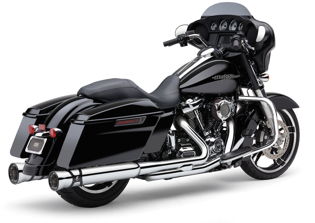 Cobra Pro Chamber dual bung exhaust with chrome finish for Harley Davidson 17-25 touring models, part 82-96346.