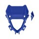 Acerbis blue headlight mask for motorcycle body protection, with aerodynamic design and branding details visible.