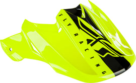 Fly Racing F2 Carbon Shield helmet visor in hi-vis yellow, designed for enhanced visibility and protection.