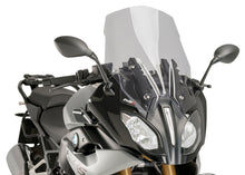 Load image into Gallery viewer, PUIG touring smoke windscreen for motorcycle, clear aerodynamic windshield with dark smoke tint, designed for touring bikes.