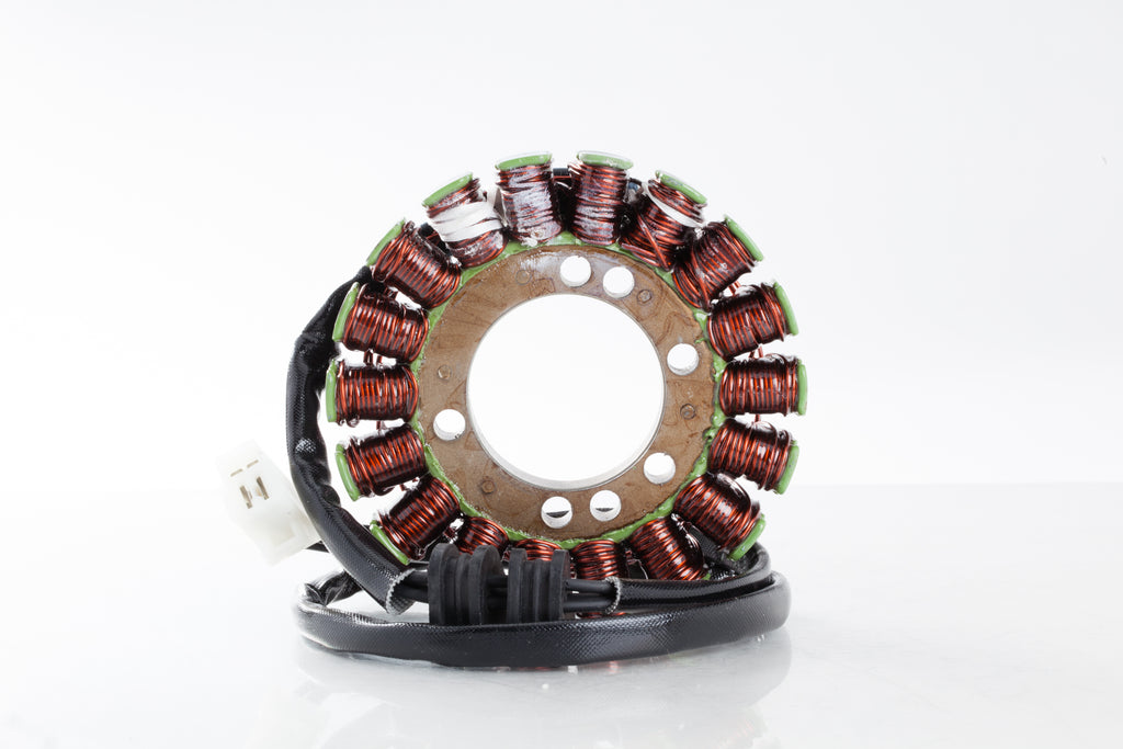 Ricks Motorsport Electric Stator 27-21147, an electrical component with coils and mounting points for motorcycle engine repair.