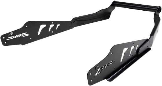 Black Matryx rear bumper for Slash 155 from Z Broz Racing, rugged automotive part with textured finish and sturdy construction.