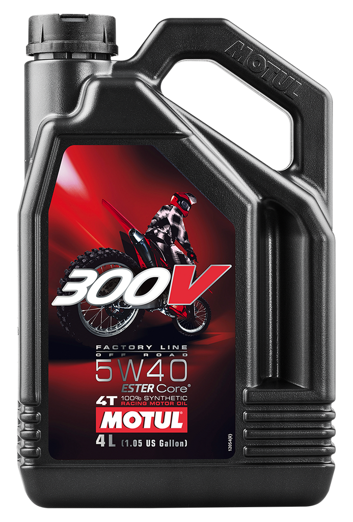 Motul 300V EC Syn 4T Motor Oil 15W50 in a 55-gallon drum, high-performance synthetic engine oil for motorcycles.