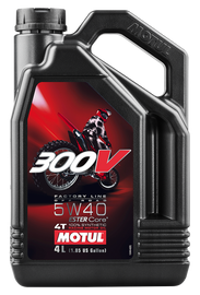 Motul 300V EC Syn 4T Motor Oil 15W50 in a 55-gallon drum, high-performance synthetic engine oil for motorcycles.