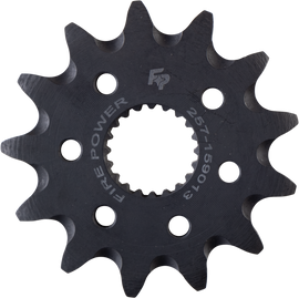 Steel Fire Power 13-tooth front CS sprocket, durable motorcycle part, shown on a plain background.