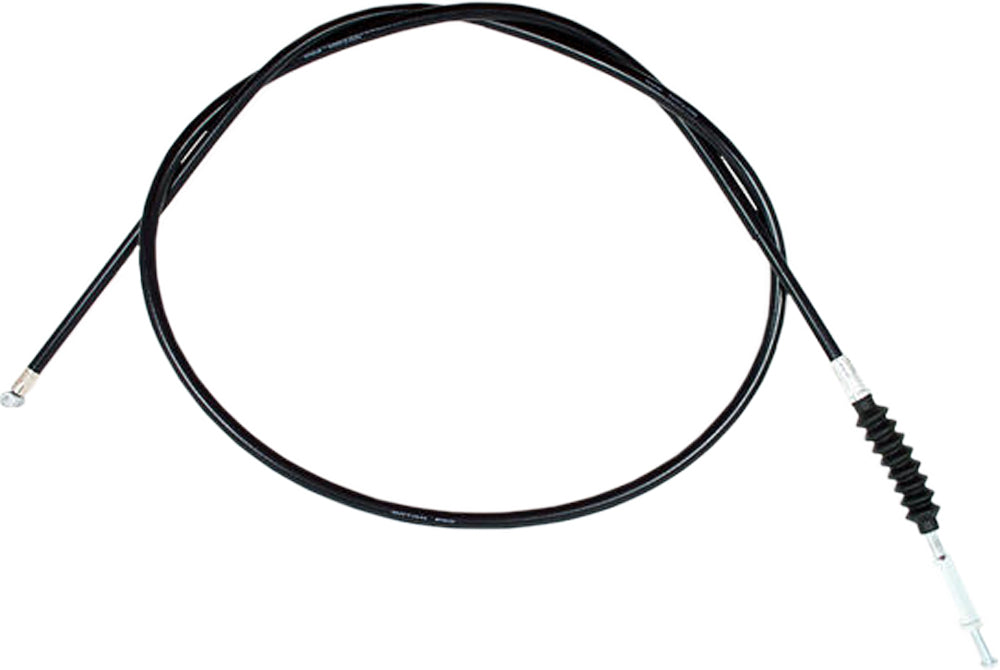 Motion Pro black vinyl clutch cable for motorcycles, showing the flexible cable with protective black vinyl coating.