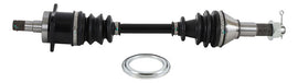 All Balls heavy-duty front axle with six balls, featuring robust metal construction and detailed components for durability.