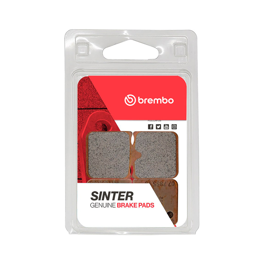 Brembo Prime Genuine Sinter Brake Pad for automotive brakes, showing the sintered brake pad with Brembo branding.