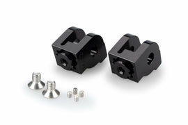 Black PUIG footpeg adaptor for Ducati rider foot controls, featuring durable metal construction and mounting hardware.