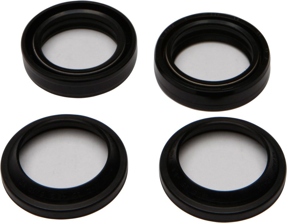 All Balls suspension fork and dust seal wiper kit for motorcycle, includes rubber seals and wipers for fork maintenance.