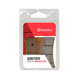 Brembo Prime genuine sintered brake pad with metal backing, designed for high-performance braking systems.