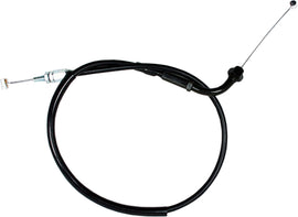 Motion Pro black vinyl throttle pull cable for motorcycles, showing the flexible cable with protective black vinyl coating.