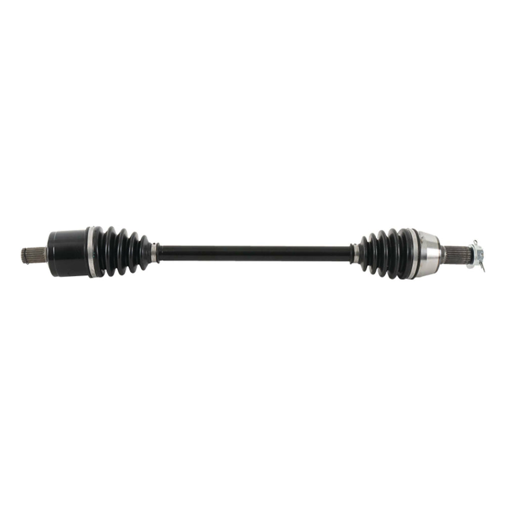 All Balls Drive Axle 536-0076 showing the metal axle component with detailed threading and brand markings.