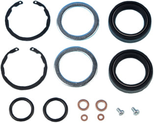 James Gasket fork seal kit with 39mm gaskets and seals, including the 45849-84-A model, shown on a clean surface.