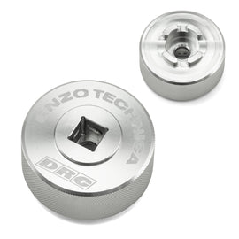 DRC Base Valve Jig Tool WP Aer Silver 634-7000 with metal construction, designed for precise valve adjustments on motorcycles.
