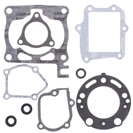 Vertex Top End Gaskets 681-0244 set showing detailed rubber seals and gasket components for engine top end repair.