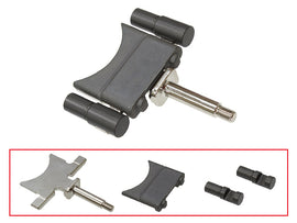 SP1 Power Valve S-D 12-59562 for engine, close-up of the black power valve component with metal fittings and markings.