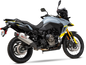 Yoshimura RS-12 ADV slip-on exhaust for Suzuki motorcycles, showing the sleek black and chrome finish with Yoshimura branding