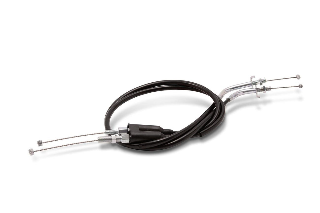 Motion Pro black vinyl throttle cable 70-2619 for motorcycle control lines, showing the durable cable with black vinyl coating.