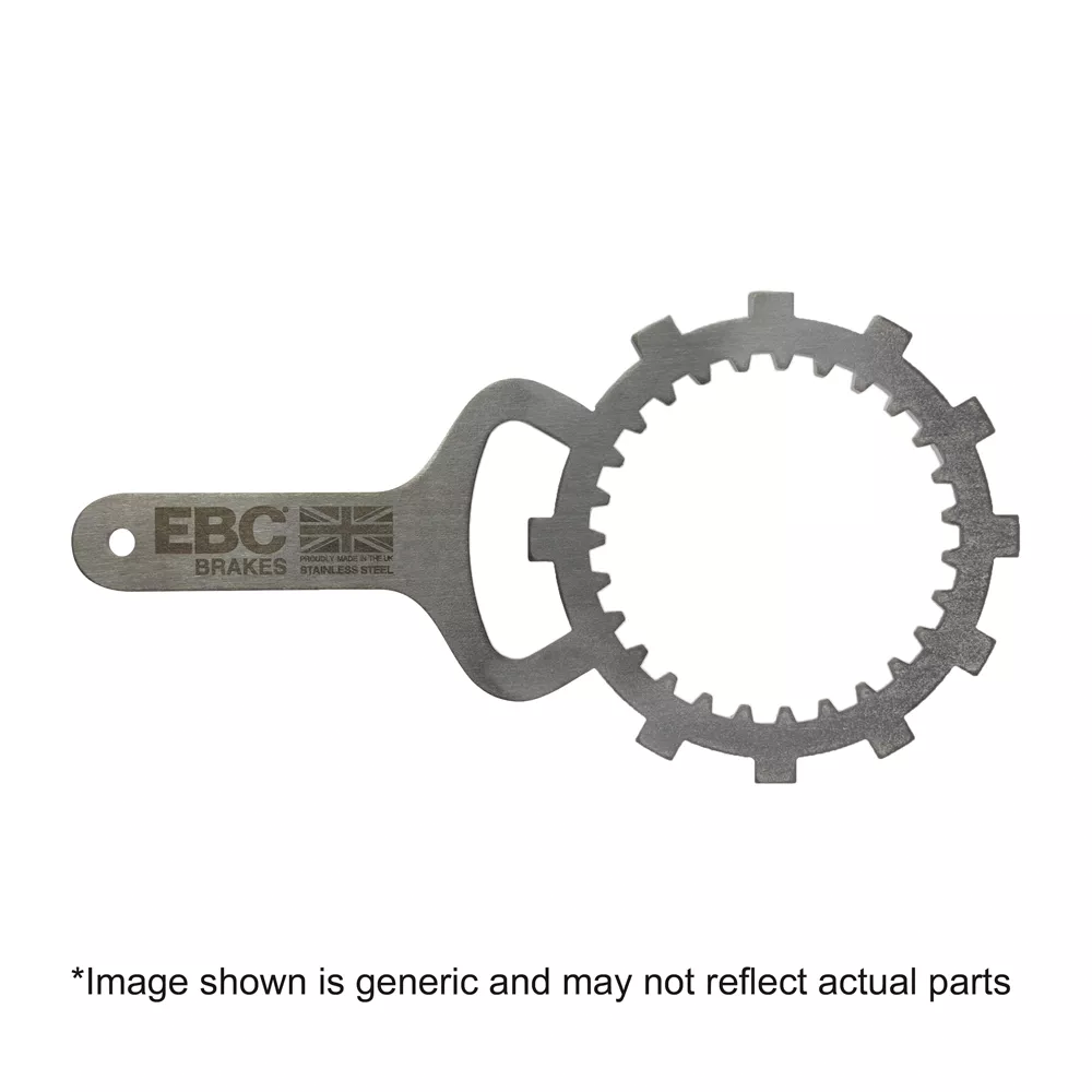 EBC Motorcycle Brakes clutch basket holder tool, model CT017 57-78017, shown as a metal tool for motorcycle clutch assembly.