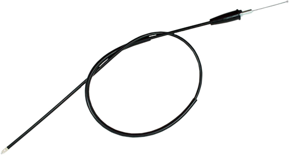 Motion Pro black vinyl throttle cable for motorcycle control lines, featuring durable construction and flexible design.
