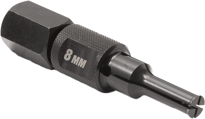 Motion Pro 8mm collet replacement tool for motorcycle or bike maintenance, showing a metal collet with precise machining.