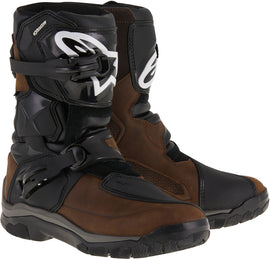 Alpine Star Belize Drystar brown oiled leather motorcycle boots size 11 with durable design and secure lacing.