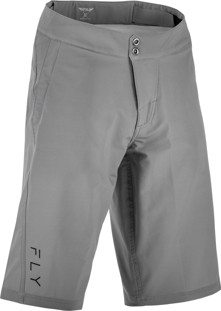 Fly Racing Maverik shorts in grey size 32, casual unisex shorts with a relaxed fit and adjustable waistband.