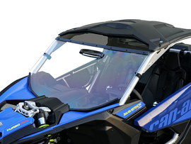 Spike Powersports full vented windshield for motorcycle, featuring a sleek, clear design with venting slots for improved airflow.