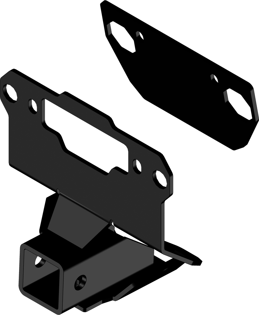 KFI Products Can-Am HD11 lower 2-inch receiver mount bracket showing metal construction and mounting points