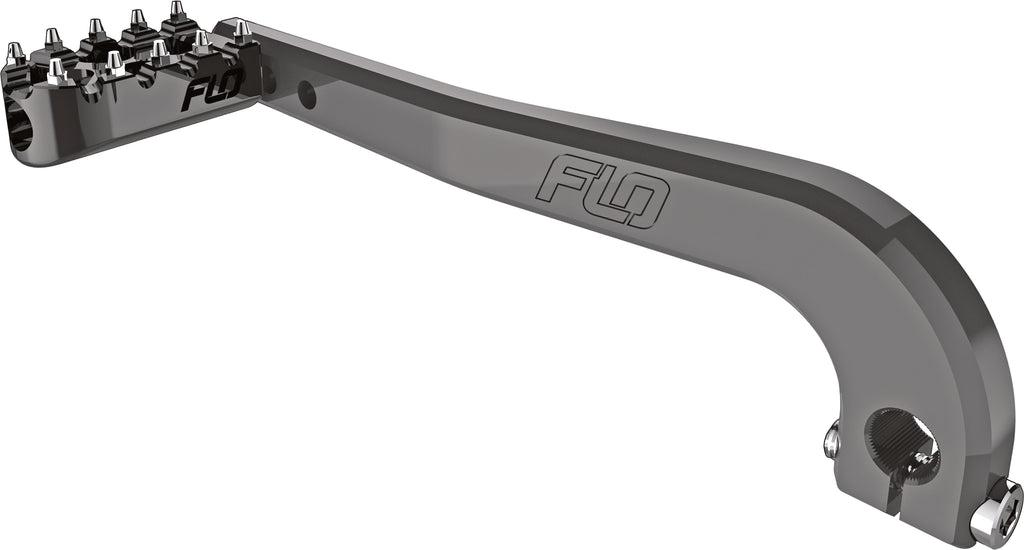 Flo Motorsports adjustable shift lever for Harley Davidson FXD models, featuring durable foot controls with custom fit design.
