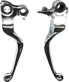 HardDrive chrome lever set for motorcycles, smooth finish, compatible with 2007-2016 models except Flt 2008 and up, part 820-54358.