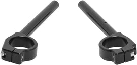 Black HeliBars replacement handlebars for Kawasaki motorcycle, showing sleek, curved design with mounting points.