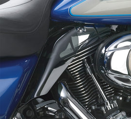 National Cycle engine heat shield for Harley-Davidson and Goldwing windshield, showcasing the black protective windscreen.