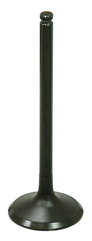 Bronco engine exhaust valve 183-09201E with metallic finish, close-up view showing detailed valve components.