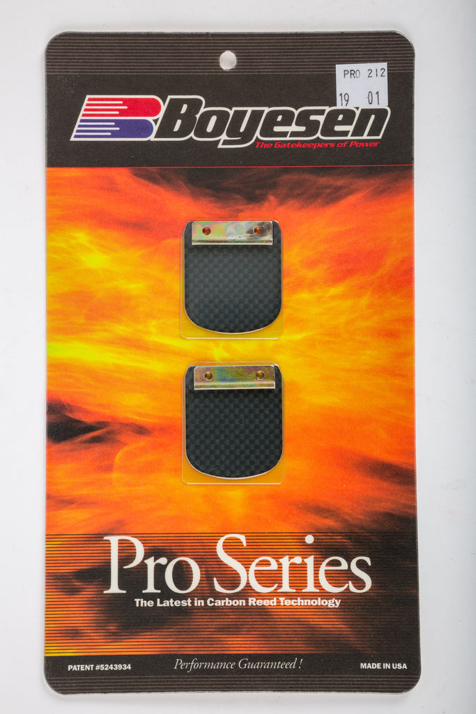 Boyesen Pro Series Reeds for intake and carb fuel system, showing the black reed valves with metal reinforcements.