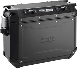 GIVI Obkn37b Outback Side Case right for motorcycle, 37-liter black luggage with secure mounting system.