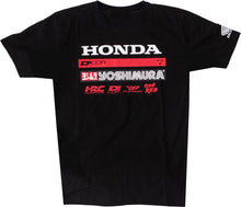 Load image into Gallery viewer, Black DCOR Honda Factory2 Tee shirt in large size, featuring the DCOR logo and design on the front.