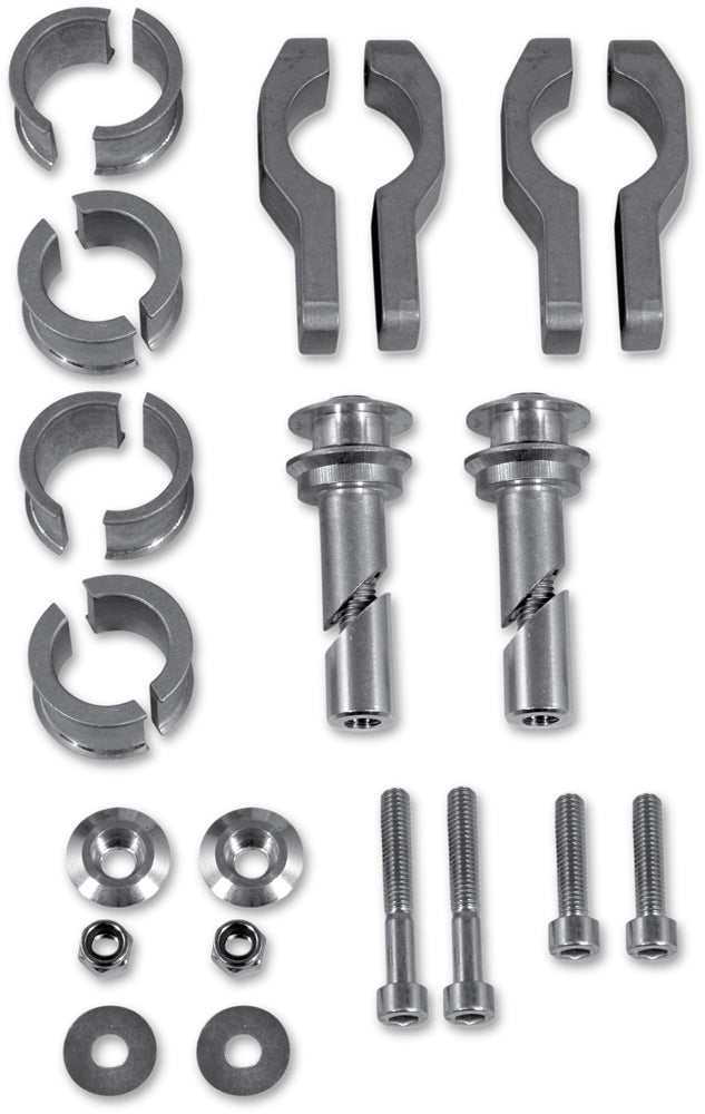 Acerbis universal handguard mounting kit with metal brackets and screws for motorcycle handguards.